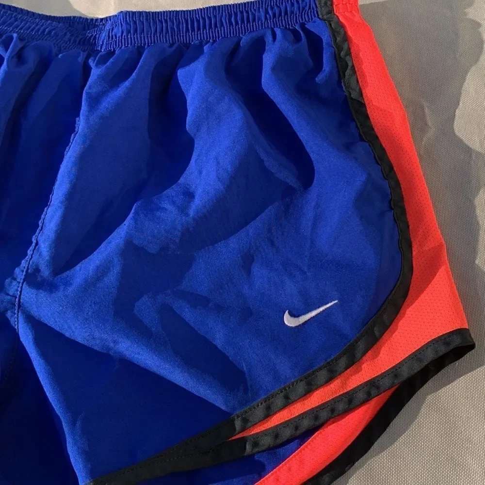Nike royal blue and‎ pink running shorts with liner size small